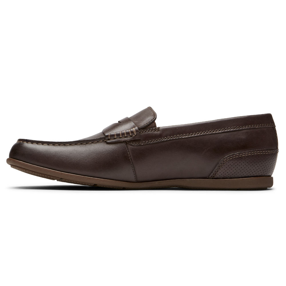 Slip-Ons Rockport Hombre Mexico - Malcom Penny Marrom Oscuro - XCVRF0742